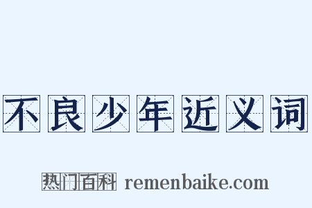 不良少年近义词是什么意思的图片